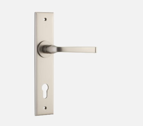 IVER ANNECY DOOR LEVER HANDLE ON CHAMFERED BACKPLATE - CUSTOMISE TO YOUR NEEDS