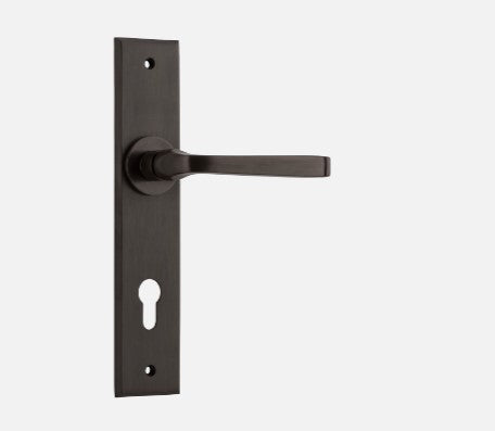 IVER ANNECY DOOR LEVER HANDLE ON CHAMFERED BACKPLATE - CUSTOMISE TO YOUR NEEDS