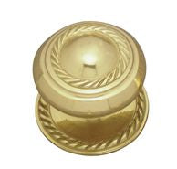 Superior Brass Round Cupboard Knob Georgian PB 25mm