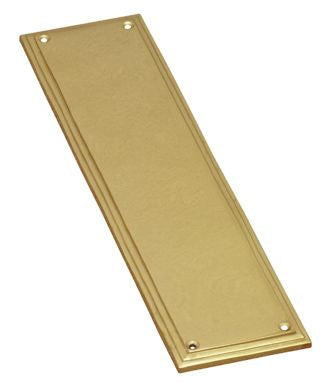 Superior Brass Rectangle Push Plate Edged PB 300x75mm