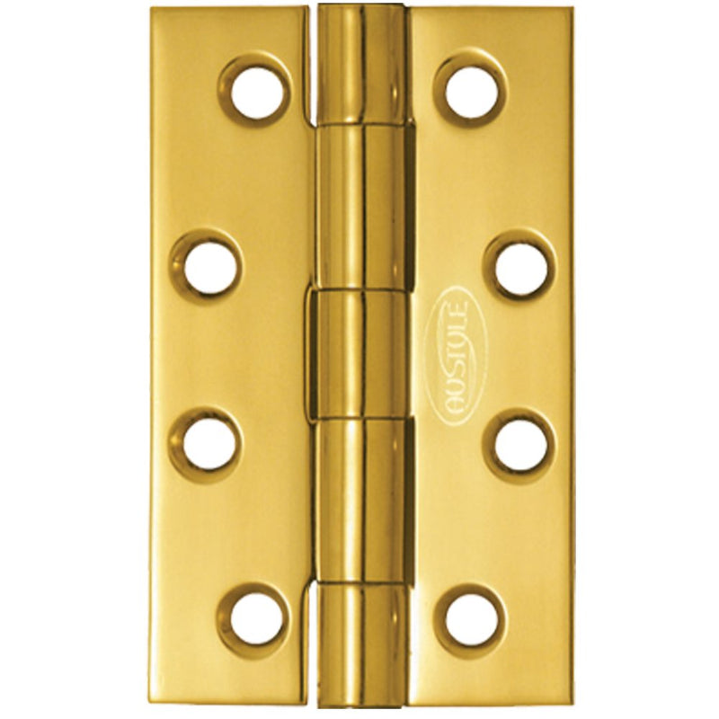 Superior Brass Butt Hinge Fixed Pin inc screws PB 100x100mm