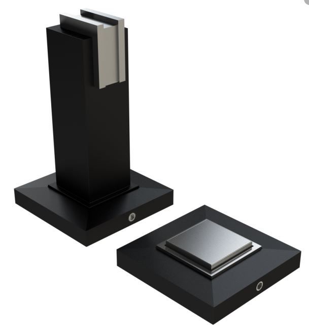 Austyle Door Stop Magnetic - Wall Mount Square - Black 75x48mm