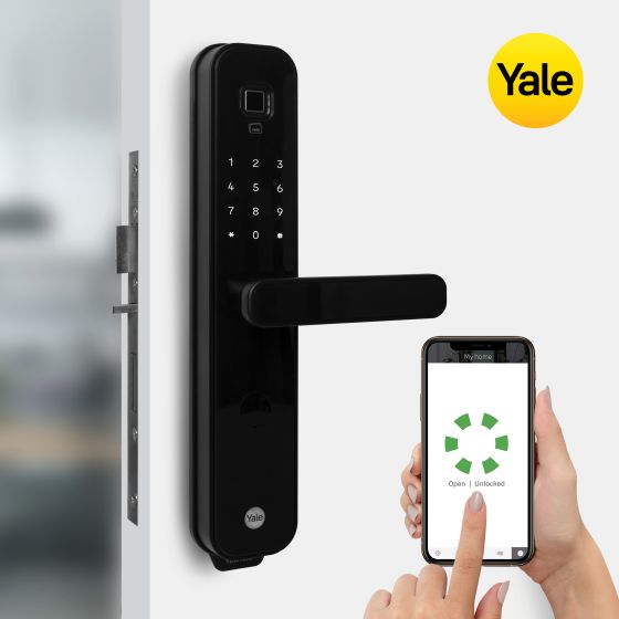 YALE YDM7220 60MM BACKSET MATT BLACK WITH YALE HOME