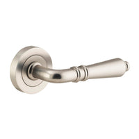 IVER SARLAT DOOR LEVER HANDLE ON ROUND ROSE - AVAILABLE IN VARIOUS FINISHES - CUSTOMISE TO YOUR NEEDS