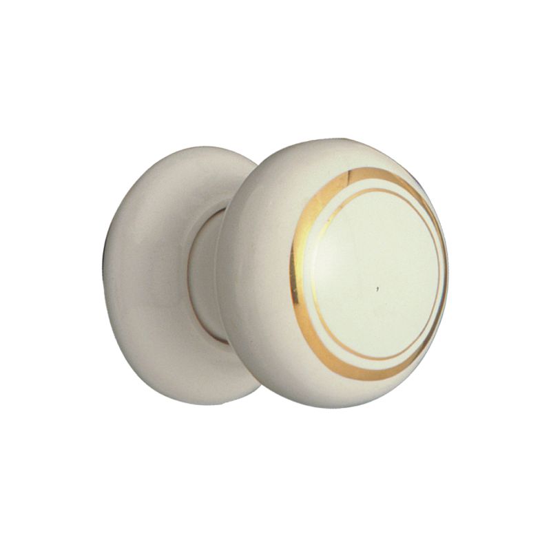 Superior Brass Porcelain Knob Wh / Gr Per 2 50mm