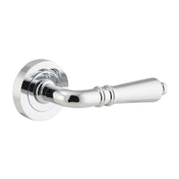 IVER SARLAT DOOR LEVER HANDLE ON ROUND ROSE - AVAILABLE IN VARIOUS FINISHES - CUSTOMISE TO YOUR NEEDS