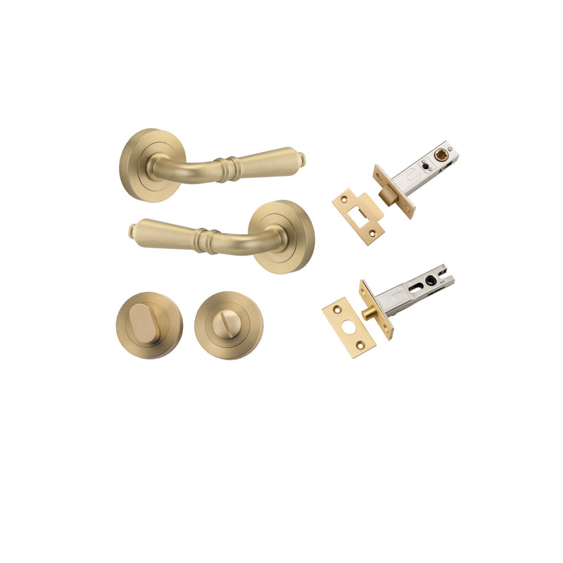 IVER SARLAT DOOR LEVER HANDLE ON ROUND ROSE - AVAILABLE IN VARIOUS FINISHES - CUSTOMISE TO YOUR NEEDS