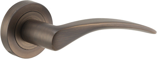 IVER OXFORD DOOR LEVER HANDLE ON ROUND ROSE - CUSTOMISE TO YOUR NEEDS