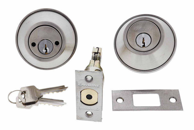 Carbine ALB series Double Cylinder Deadbolt, 60-70mm backset, TES5 Keyed to Differ , Boxed, Satin Stainless Steel