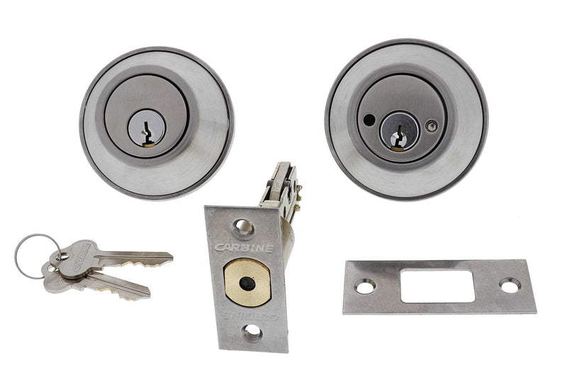 Carbine ALB series Double Cylinder Deadbolt, 60-70mm backset, C4 Keyed to Differ , Boxed, Satin Stainless Steel