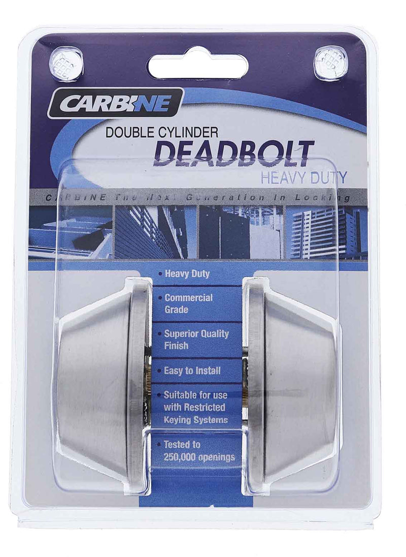 Carbine ALB series Double Cylinder Deadbolt, 60-70mm backset, C4 Keyed to Differ , Display Pack, Satin Stainless Steel