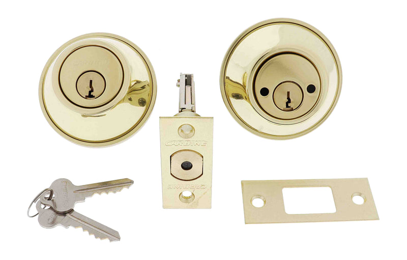 Carbine ALB series Double Cylinder Deadbolt, 60-70mm backset, TES5 Keyed to Differ , Boxed, Polished Brass