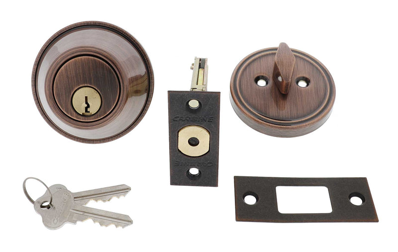 Carbine ALB series Single Cylinder and Turn Deadbolt, 60mm backset, C4 Keyed to Differ , Display Pack, Antique Bronze