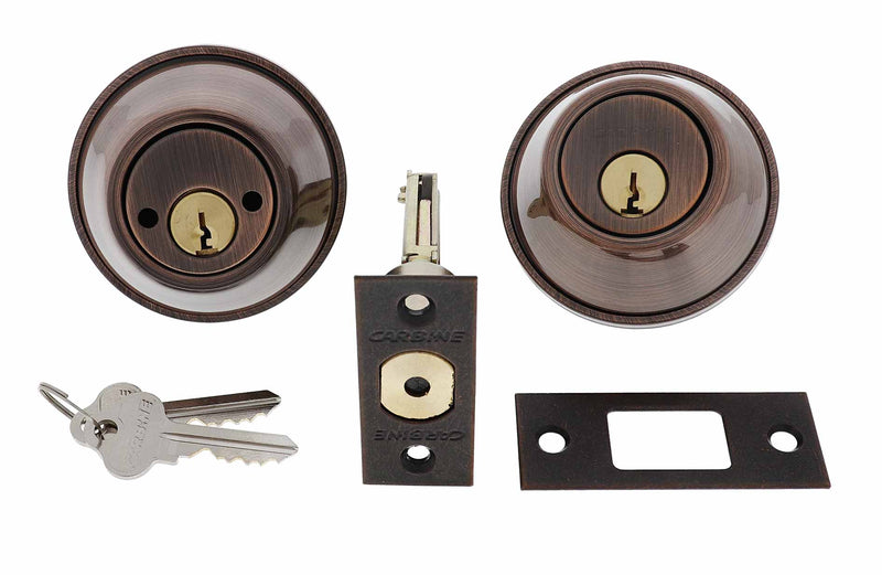 Carbine ALB series Double Cylinder Deadbolt, 60-70mm backset, C4 Keyed to Differ , Boxed, Antique Bronze