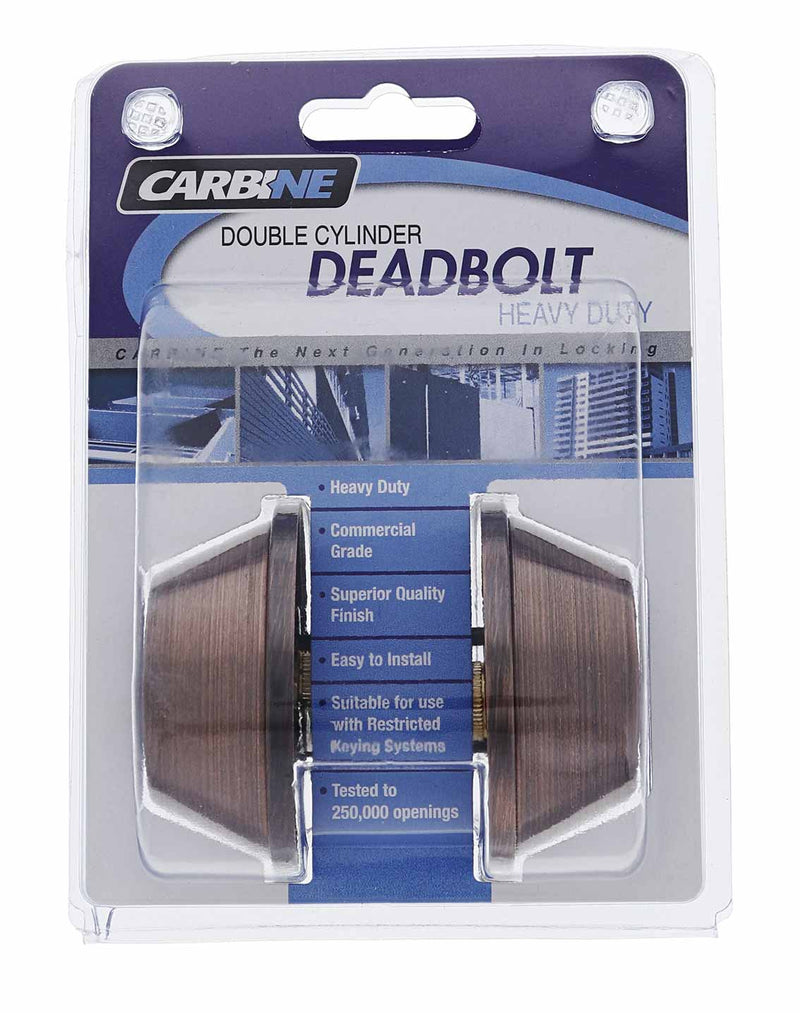 Carbine ALB series Double Cylinder Deadbolt, 60mm backset, C4 Keyed to Differ , Display Pack, Antique Bronze