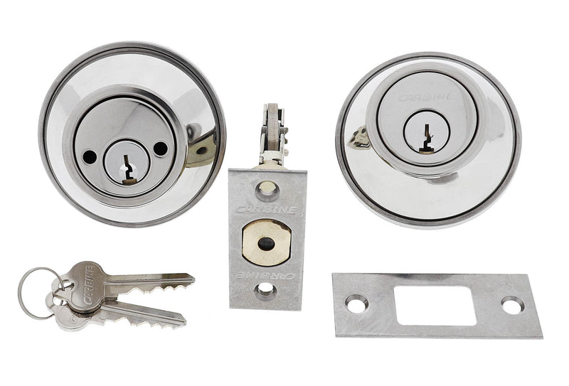 Carbine ALB series Double Cylinder Deadbolt, 60-70mm backset, C4 Keyed to Differ , Boxed, Chrome Plate