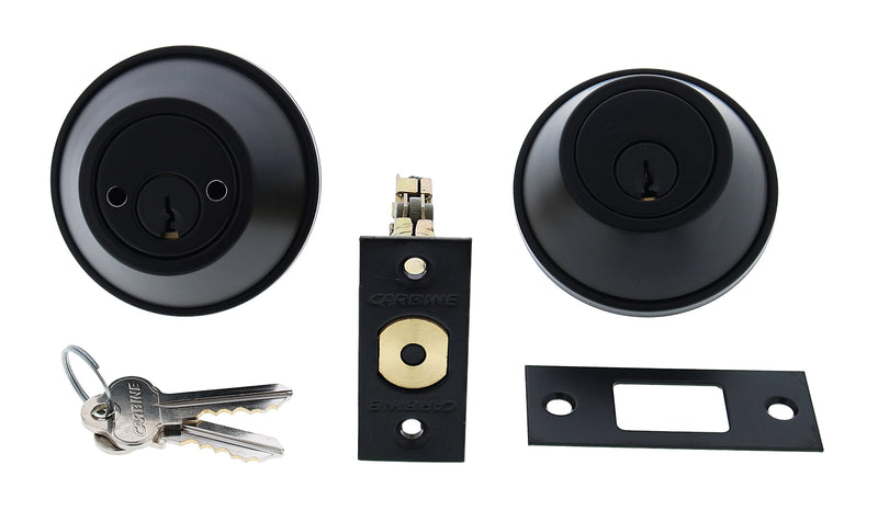 Carbine ALB series Double Cylinder Deadbolt, 60-70mm backset, C4 Keyed to Differ , Boxed, Matte Black