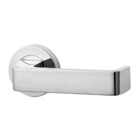 LOCKWOOD DOOR HANDLE 1220 SERIES SYMPHONY 90 LEVER ON ROSE SATIN CHROME FULL SET 1220/1221/90SC