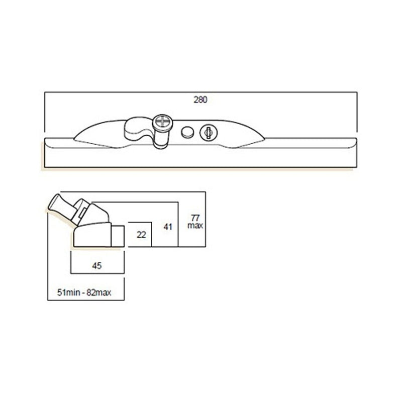 WHITCO WINDOW CHAIN WINDER MK8 BROWN D5 KEY LOCKABLE KEYED ALIKE W380213