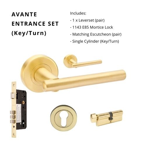 ZANDA AVANTE DOOR HANDLE– SATIN BRASS