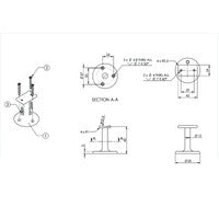 EMRO 445 STRAIGHT STAIR RAIL BRACKET VISIBLE FIX 60MM - AVAILABLE IN VARIOUS FINISHES