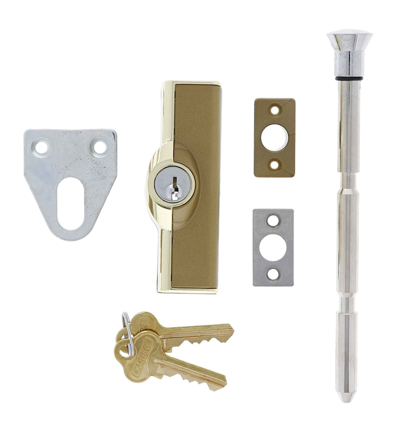 Carbine CBS C500 Wafer Patio Bolt, C4 Wafer Keyed Alike  KA1, Poly Bag, Polished Brass