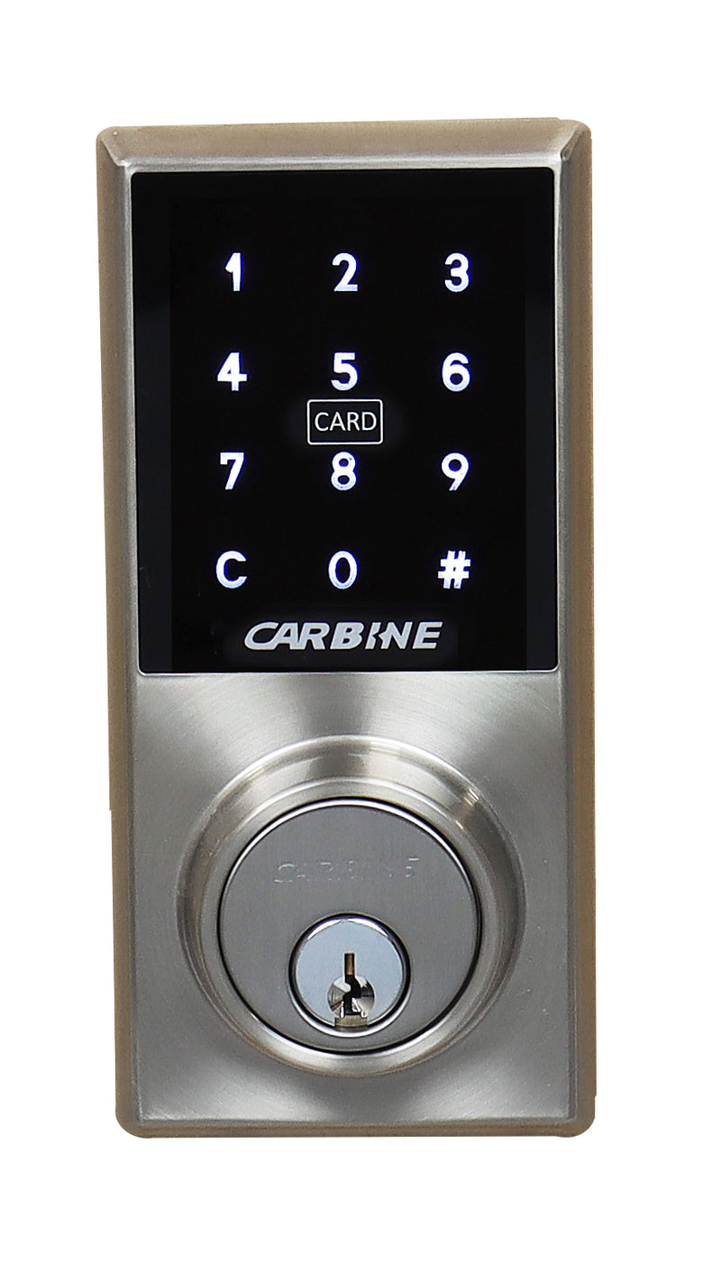 Carbine CEL2-3in1 Electronic Standalone Deadbolt , With batteries, Boxed, Satin Nickel 4 AA batteries