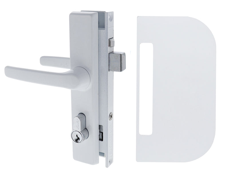 Carbine CSDL Screen Door Lock, Includes cylinder and CSS-1 shield, White