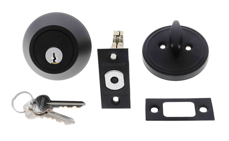 Carbine LB Residential Series Standard Cylinder and Turn Deadbolt, 60-70mm backset, C4 Keyed to Differ , Boxed, Matte Black