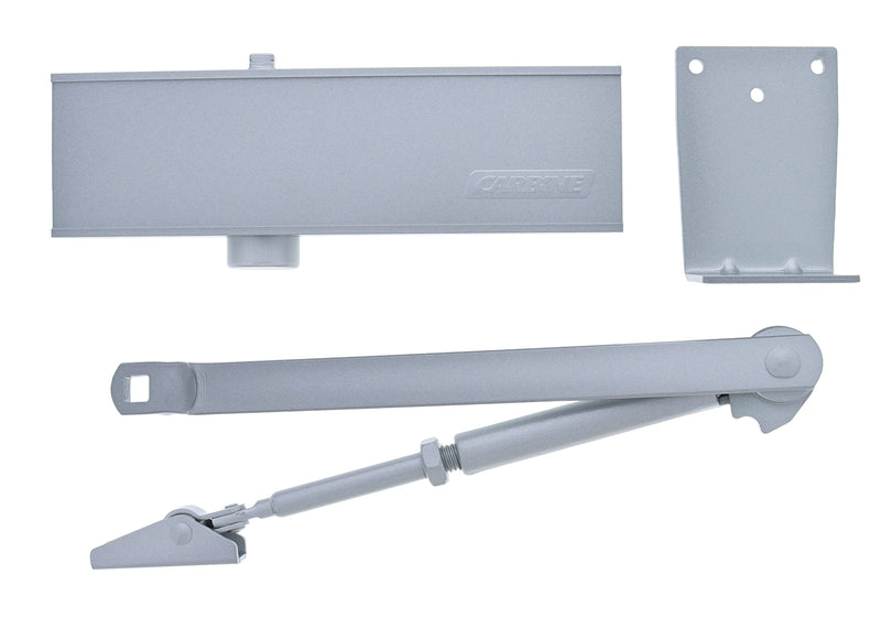 Carbine CDC-5 Radius EN2-6 40kg - 120kg door closer, Silver, with Hold open arm and delayed action