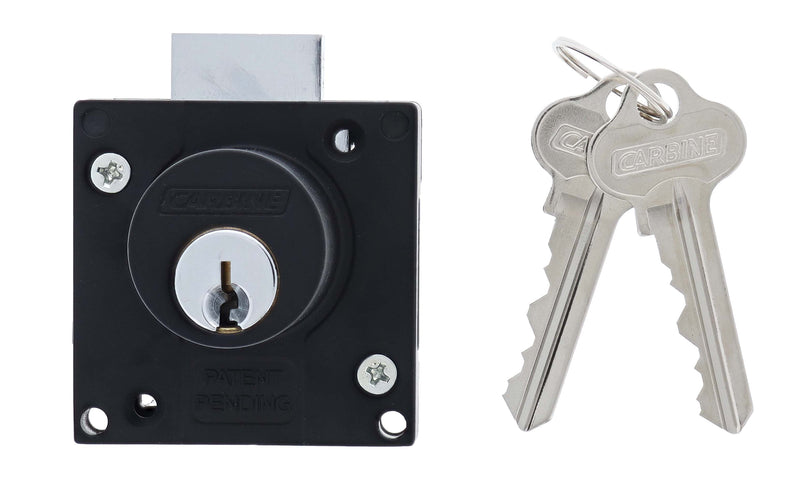 Carbine CCL Cupboard Lock , Bolt Or Latch, Keyed Alike KA1, Boxed, Matte Black