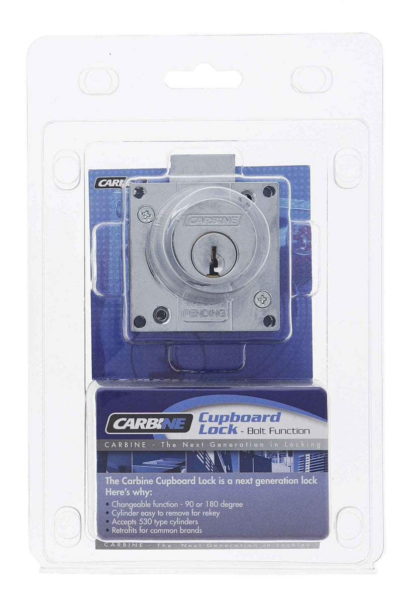 Carbine CCL Cupboard Lock , Bolt, Keyed to Differ , Display Pack, Chrome Plate