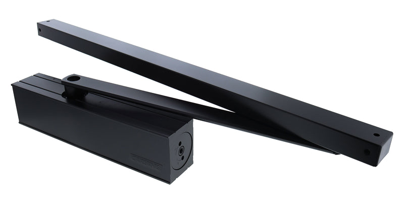 Carbine CDC-5 Radius EN2-6 40kg - 100kg door closer, Matte Black, with Backcheck, delayed action and slide rail arm