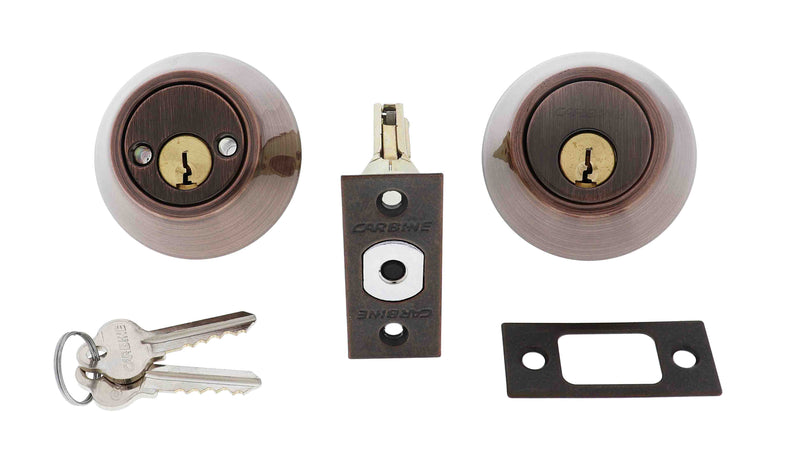 Carbine LB Residential Series Standard Double Cylinder Deadbolt, 60-70mm backset, C4 Keyed to Differ , Display Pack, Antique Bronze