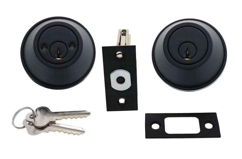 Carbine LB Residential Series Standard Double Cylinder Deadbolt, 60-70mm backset, C4 Keyed to Differ , Boxed, Matte Black