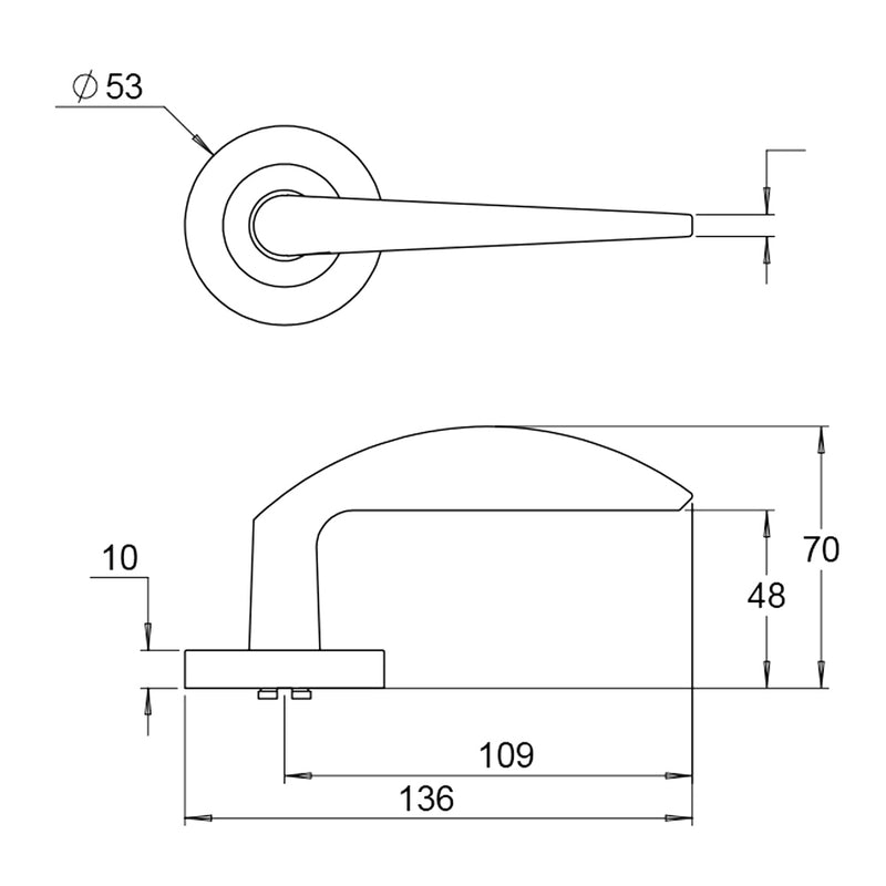 Dormakaba 4300/25 Coastal Door Lever Handle on Round Rose