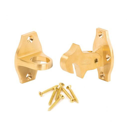 Scope Hook Auto Door Holder Wall Satin Brass- ea