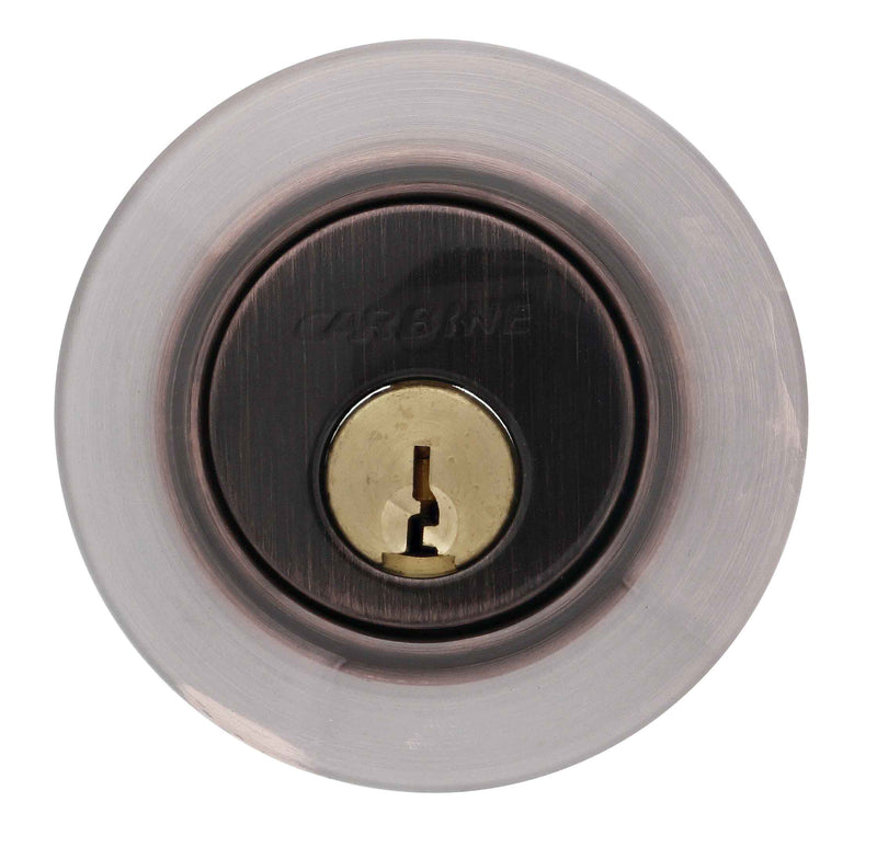 Carbine LB Residential Series Standard Cylinder and Turn Deadbolt, 60-70mm backset, C4 Keyed to Differ , Display Pack, Antique Bronze