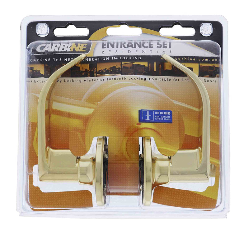 Carbine Empire SL8000 Tiebolt Standard Entrance Lever set, C4 Keyed to Differ, Display Pack, Polished Brass