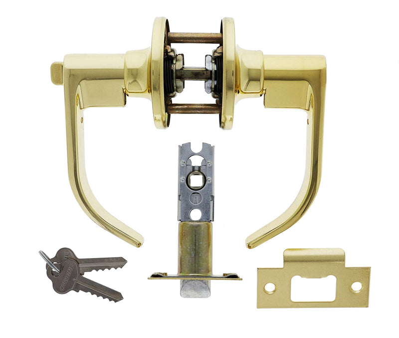 Carbine Empire SL8000 Tiebolt Standard Entrance Lever set, C4 Keyed to Differ, Display Pack, Polished Brass