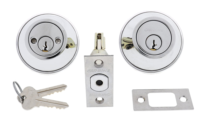 Carbine LB Residential Series Standard Double Cylinder Deadbolt, 60-70mm backset, C4 Keyed Alike RANDOM, Display Pack, Chrome Plate