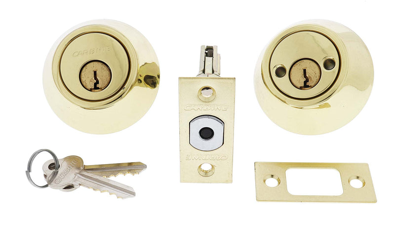 Carbine LB Residential Series Standard Double Cylinder Deadbolt, 60-70mm backset, C4 Keyed to Differ , Display Pack, Polished Brass