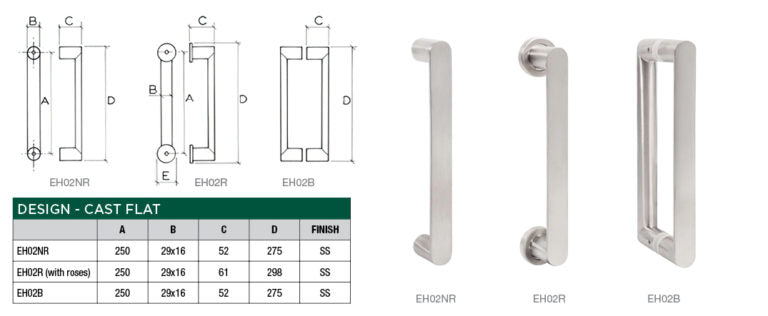 Scope Entrance Handles “Cast Flat”