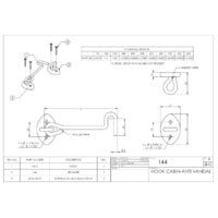 EMRO ANTI-VANDAL CABIN HOOK CARDED 100MM SATIN STAINLESS STEEL 144SS