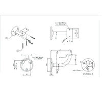 EMRO STAIR HAND RAIL 444 BRACKET EXTENDED CONVENTIONAL 80MM - AVAILABLE IN VARIOUS FINISHES