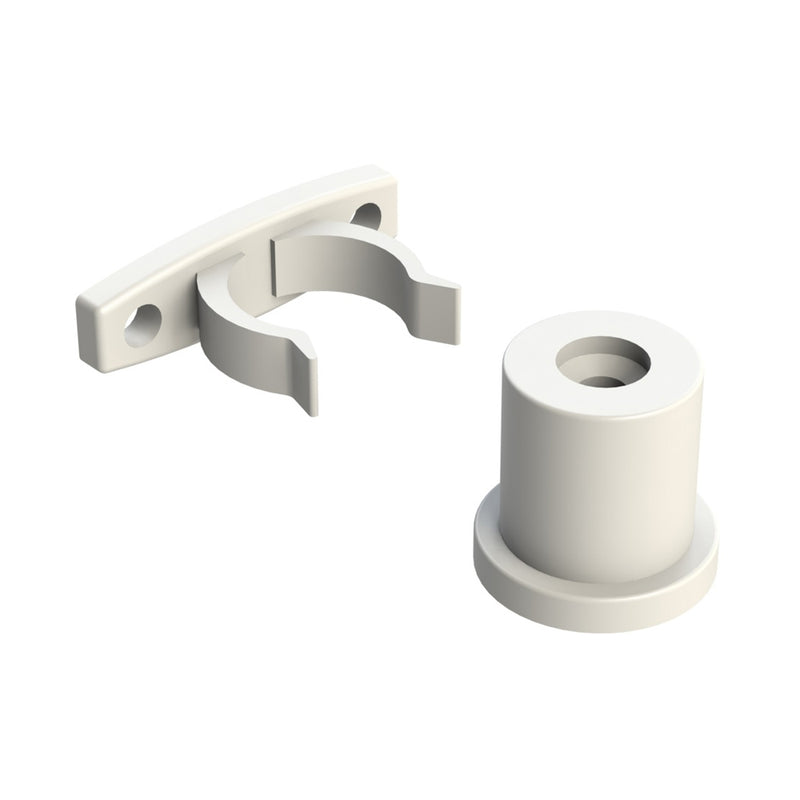 EMRO STANDARD DOOR CLIP 25MM WHITE (NO SCREWS) 451WH