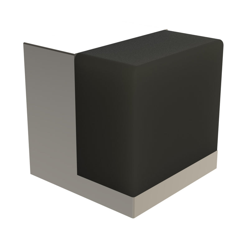 EMRO CUBE DOOR STOP HALF SATIN / BLACK RUBBER FLOOR MOUNTED 500141