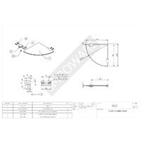 EMRO GLCCP TEMPERED GLASS CORNER SHELF CHROME 230MM