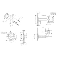 EMRO EXTENDED EXPOSED FLAT TOP BRACKET 80MM EXTENSION - AVAILABLE IN VARIOUS FINISHES