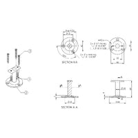 EMRO STRAIGHT EXPOSED BRACKET SS445 - AVAILABLE IN CURVED TOP AND FLAT TOP